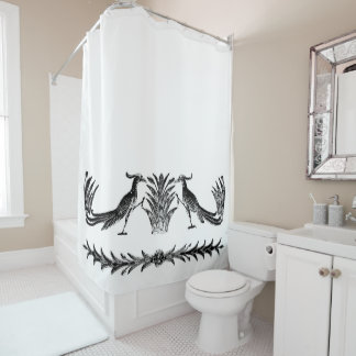 Black Birds Shower Curtain