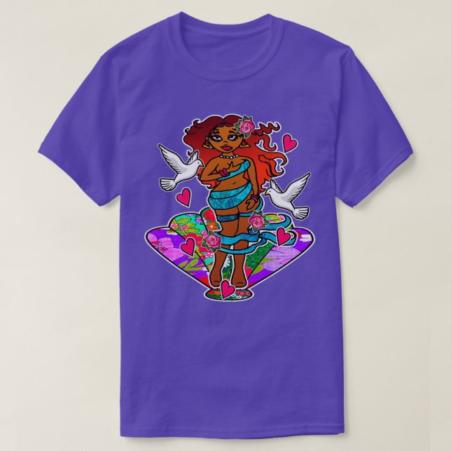 Black Birth of Venus T-Shirt (Design Front)