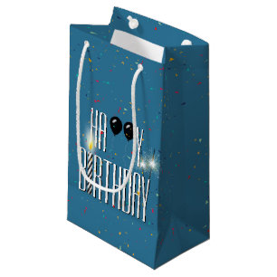 Black Birthday Balloons and Sparklers  Small Gift Bag