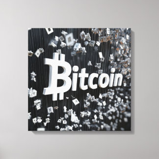 Black Bitcoin canvas Print