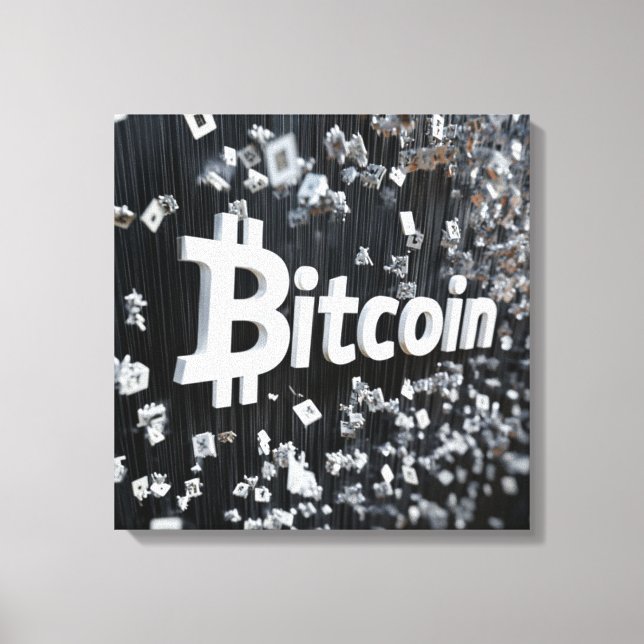 Black Bitcoin canvas Print (Front)