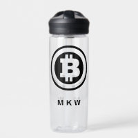 Black Bitcoin Logo Symbol Monogrammed