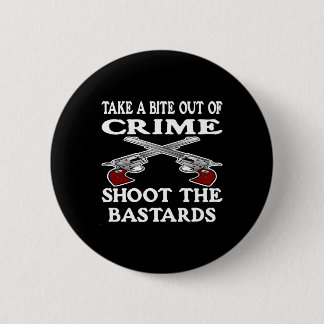 Black Bite Out Crime Bastards 6 Cm Round Badge