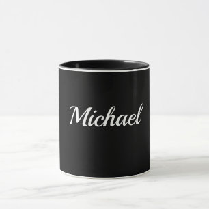 Black-Black Template, White Script, Mug