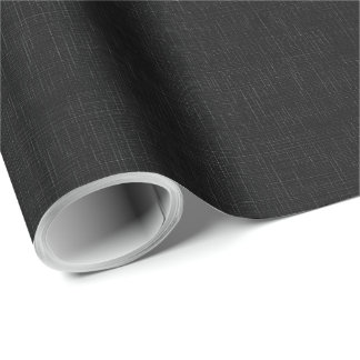 Black Blank Beige Linen Clean Fabric Texture Wrapping Paper