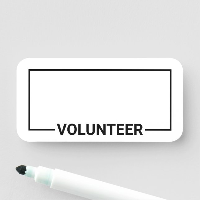 Black Blank Volunteer Name Tag (In Situ)