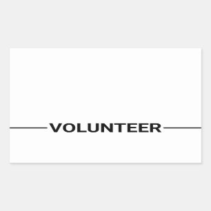Black Blank Volunteer Rectangular Sticker