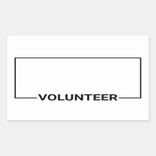 Black Blank Volunteer Rectangular Sticker