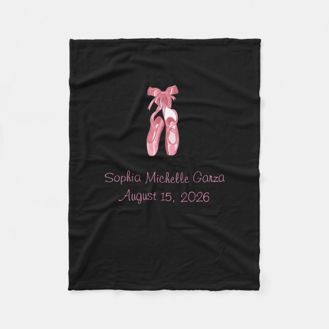 Black blanket with ballet shoes (Front)