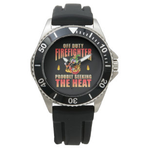 Black Blazing Hero Fireman Chilli Cartoon Characte Watch