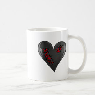 Black Bleeding Cut Open Broken Healing Heart Goth Coffee Mug