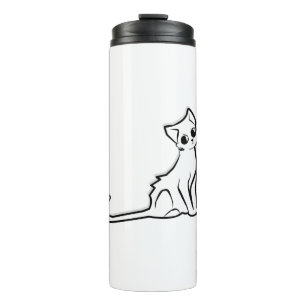 Black Blob Bogeyman Bugaboo Cartoon Cat GhostCat Thermal Tumbler