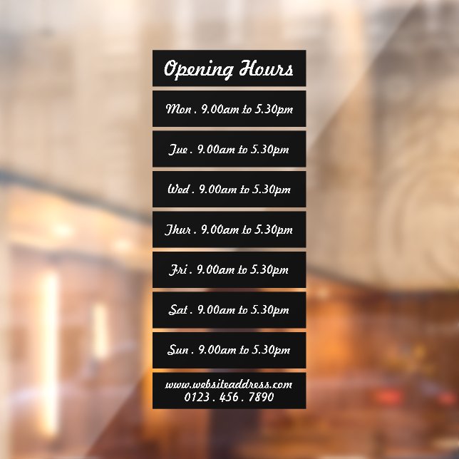 Black Block Style Opening Hours (Sheet 2)