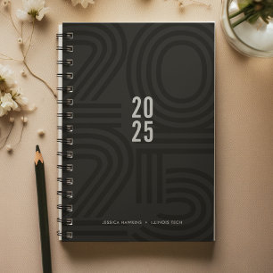 Black Blocked Spiral Weekly Planner