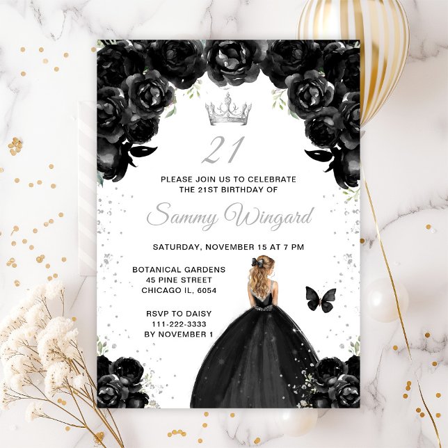 Black Blonde Hair Princess Birthday Party Invitation (Creator Uploaded)