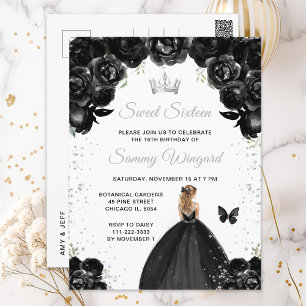 Black Blonde Hair Princess Sweet Sixteen Postcard