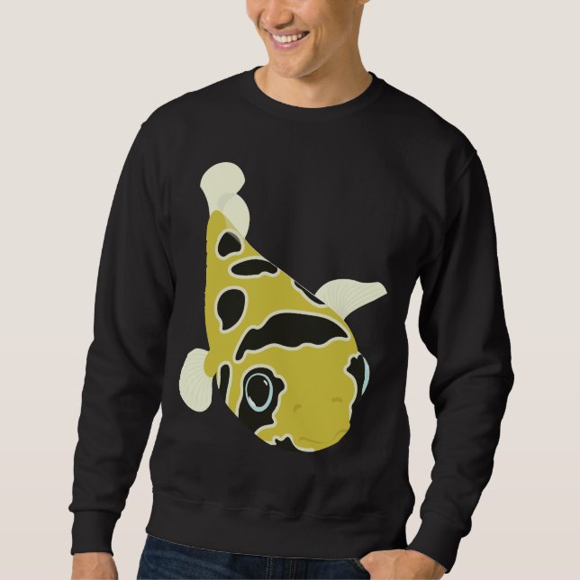 Black Blotched Porcupine Pufferfish Sweatshirt (Front)