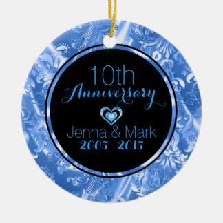 Black & Blue 50th Wedding Anniversary Ornament