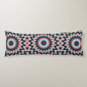 Black, blue and red Mandala Star Body Cushion