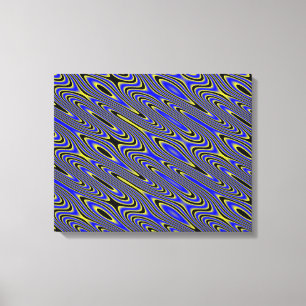 Black Blue and Yellow Swirly Canvas Print