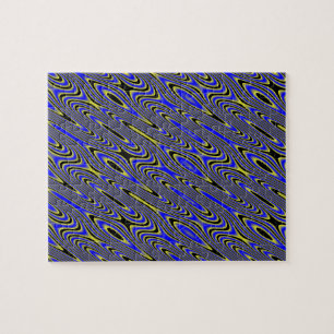 Black Blue And Yellow Swirly Difficult Puzzle