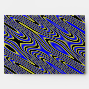 Black blue and Yellow Swirly Pattern Envelope