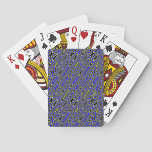 Black Blue and Yellow Swirly Pattern Playing Car Cards