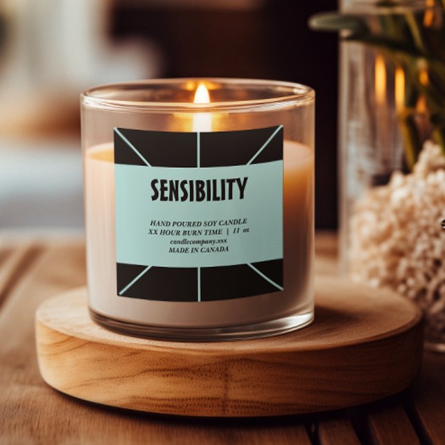 Black Blue Candle Product  Square Sticker (Creator Uploaded)