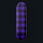 Black & Blue Checked Skateboard<br><div class="desc">Black & Blue Plaid Checked</div>