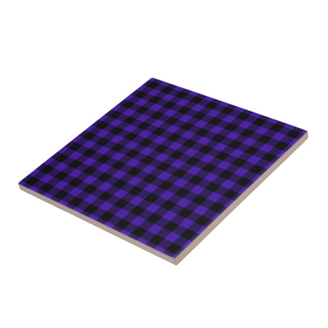 Black & Blue Checked Tile (Side)