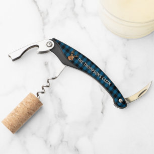 Black Blue Cool Buffalo Lumberjack Plaid Pattern Corkscrew