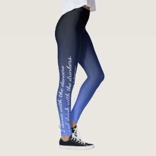 Black & Blue Dancers & Drinkers Walt Whitman Quote Leggings
