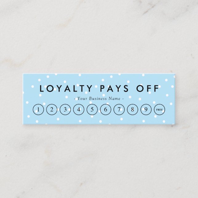 Black & Blue Dots Loyalty Punch Card (Front)