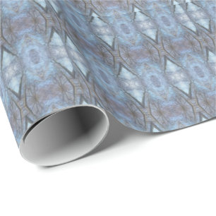 Black Blue Geometric Cross Diamonds Pattern Wrapping Paper