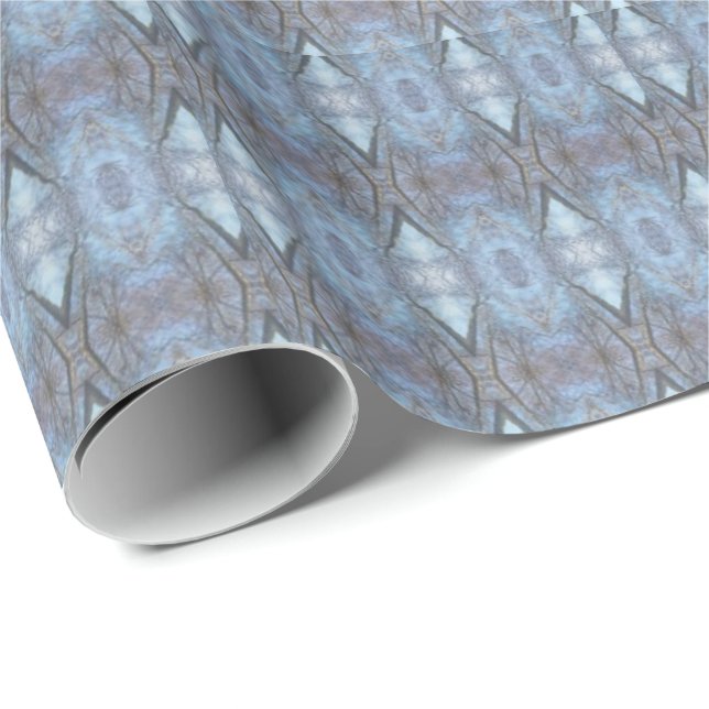 Black Blue Geometric Cross Diamonds Pattern Wrapping Paper (Roll Corner)