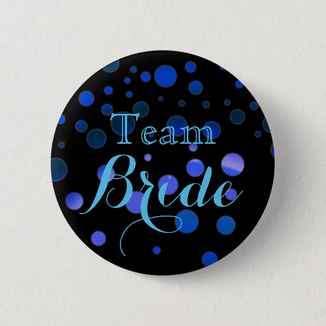 Black Blue Glitter Wedding Team Bride 6 Cm Round Badge Zazzle.co.nz