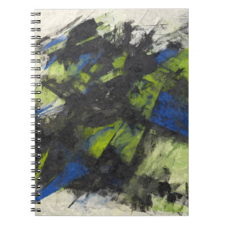 Black Blue Green Dynamic Abstract Notebook