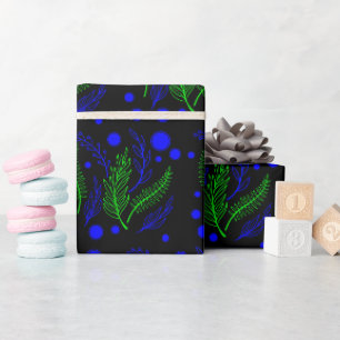 Black Blue Green Simple Abstract Wrapping Paper