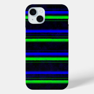 Black Blue Green Stripes iPhone 15 Mini Case