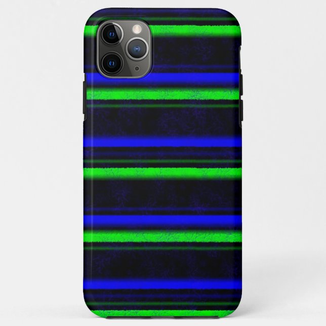 Black Blue Green Stripes Case-Mate iPhone Case (Back)