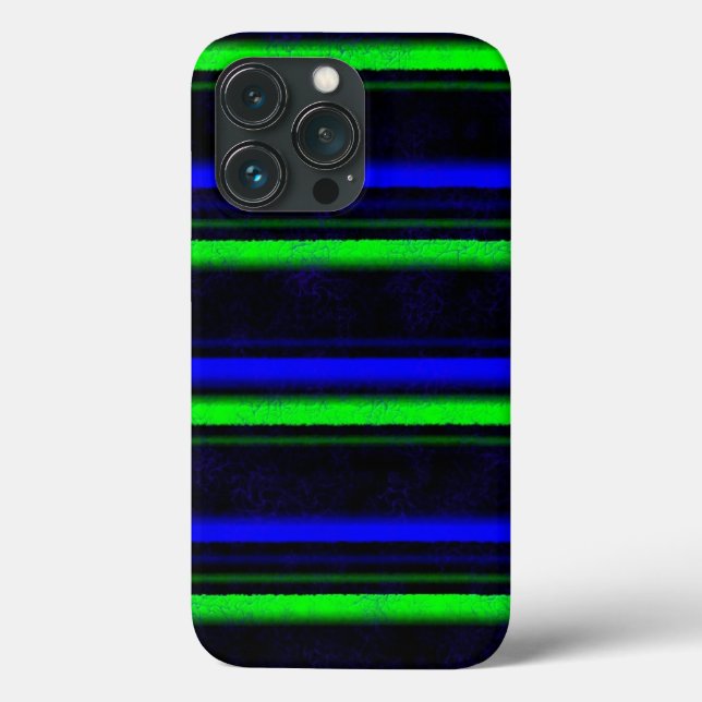 Black Blue Green Stripes Case-Mate iPhone Case (Back)