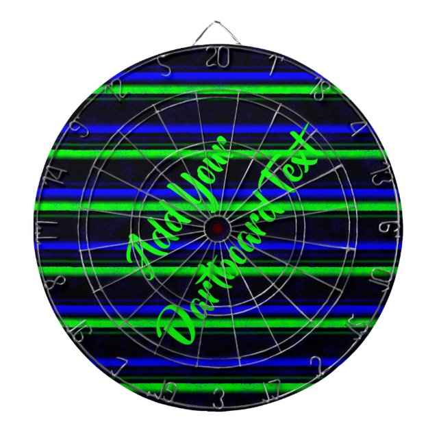 Black Blue Green Stripes Dartboard (Front)