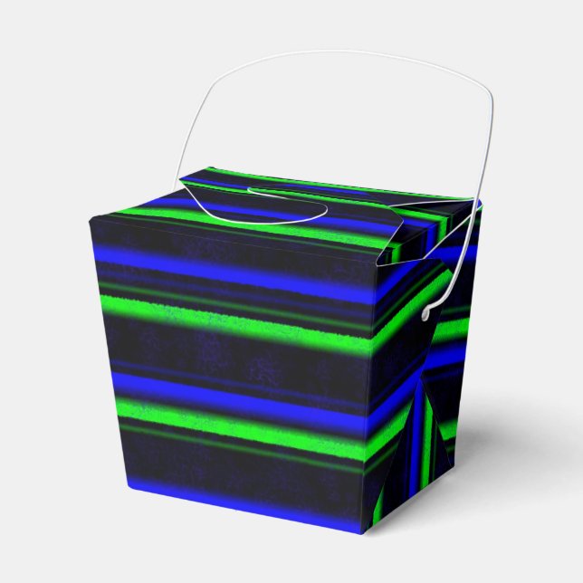 Black Blue Green Stripes Favour Box (Front Side)