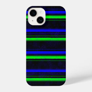 Black Blue Green Stripes iPhone 14 Case