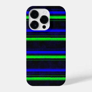 Black Blue Green Stripes iPhone 14 Pro Case
