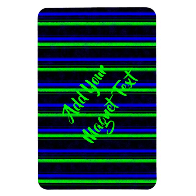 Black Blue Green Stripes Magnet (Vertical)