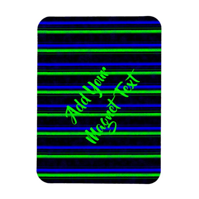 Black Blue Green Stripes Magnet (Vertical)