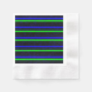 Black Blue Green Stripes Napkin