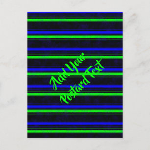 Black Blue Green Stripes Postcard