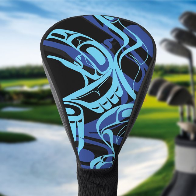 Black Blue Haida Eagle Thunder Bird Native Art Golf Head Cover (Creator Uploaded)